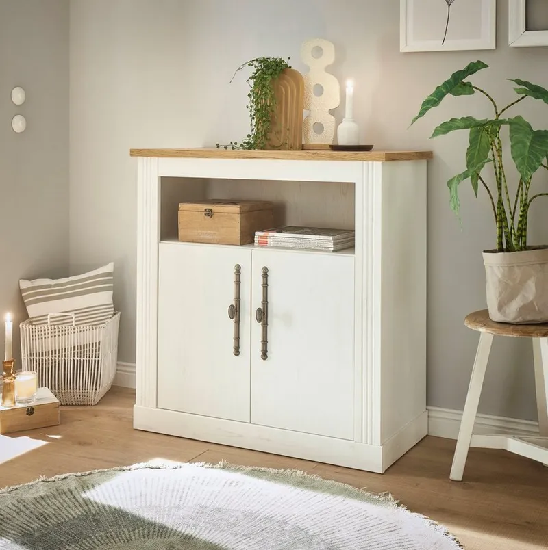OTTO home Kommode WESTMINSTER (Breite ca. 92 cm), im romantischen Landhausstil, Weiß, – Produktbild 1 von 5