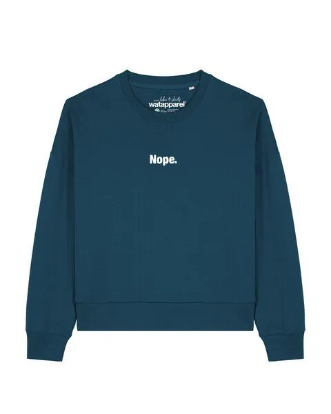 watapparel watapparel Sweatshirt Frauen Nope, Deep teal, – Produktbild 1 von 2