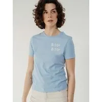 Kultgut Kultgut Artdesign - Biofair- Flauschiges Femin Shirt / Bisou Bisou, Hellblau, – Produktbild 1 von 1