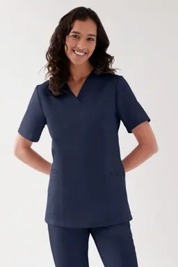 TENCEL™ Schlupfkasack Damen - V-Ausschnitt, navy - Berufsbekleidung.de – Produktbild 1 von 1