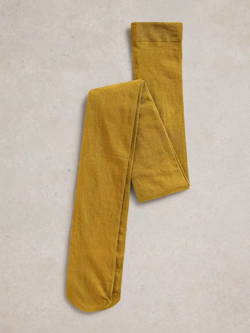White Stuff Strumpfhose Patty - M, Mittelgelbgrün, – Produktbild 2 von 2
