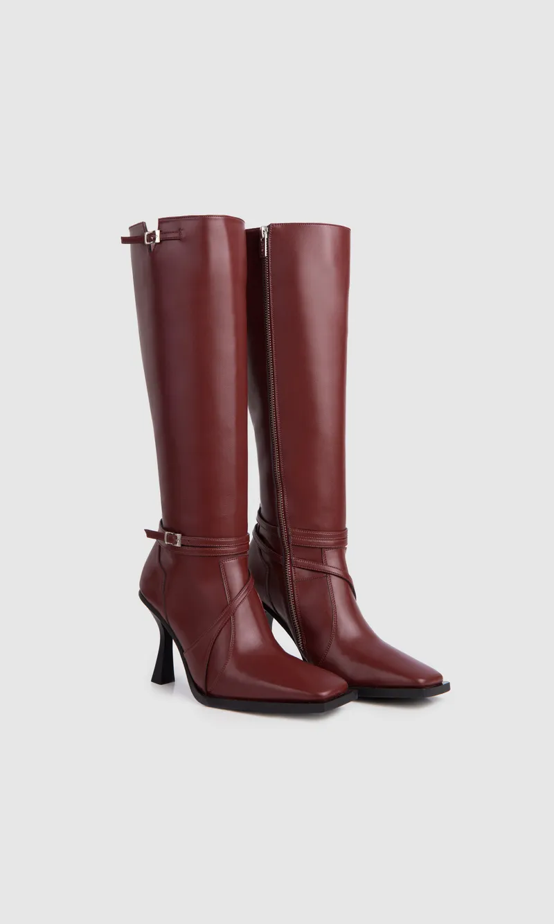 Prev Prev Damen vegan Stiefel Alicia Burgundy, Dunkelrot, – Produktbild 1 von 2