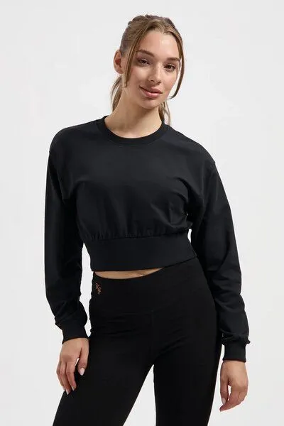 Urban Goddess Urban Goddess Naya Cropped Yoga Longsleeve, Onyx black (schwarz), – Produktbild 1 von 4