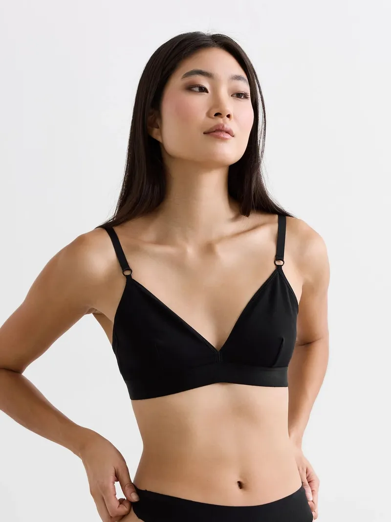erlich textil erlich textil Casual Cotton Triangel Bralette aus Bio-Baumwolle, made in Europe, Umbra, – Produktbild 3 von 6