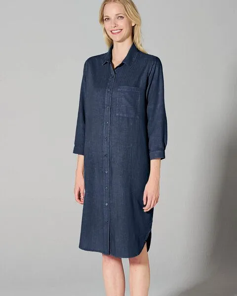 HempAge HempAge Hanf Tunika mit Polokragen, Navy, – Produktbild 2 von 2