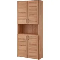 TPT Regalschrank 'buxing selet' mit 4 Türen B 80 x T 33 x H 185,5 cm, Rahmenfront, Kernbuche – Produktbild 1 von 1
