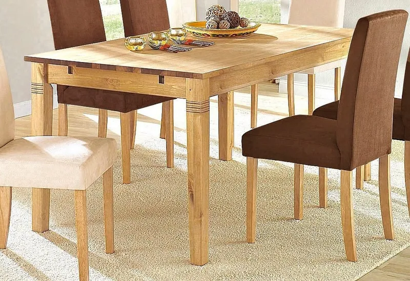 OTTO home Esstisch Danuta, Tisch, Speisetisch, wahlweise mit Schublade, aus massiver Kiefer, FSC®-zertifiziert, Beige, – Produktbild 2 von 8