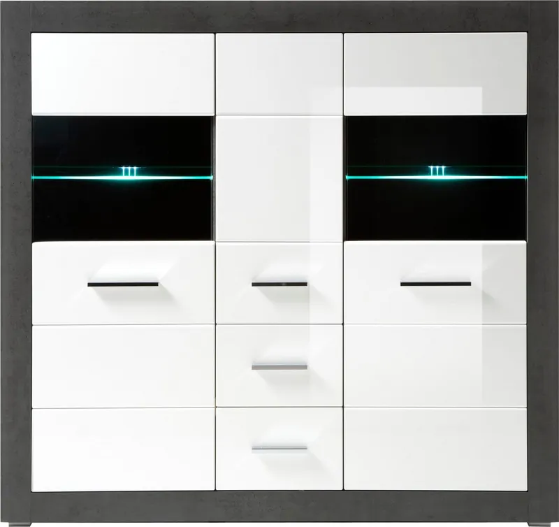 Home affaire Highboard Etero, Breite 149 cm, Grau, – Produktbild 4 von 5