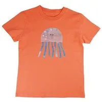 MelaDi Meladi Kinder Shirt aus Biobaumwolle - Qualle auf Orange – Produktbild 1 von 1