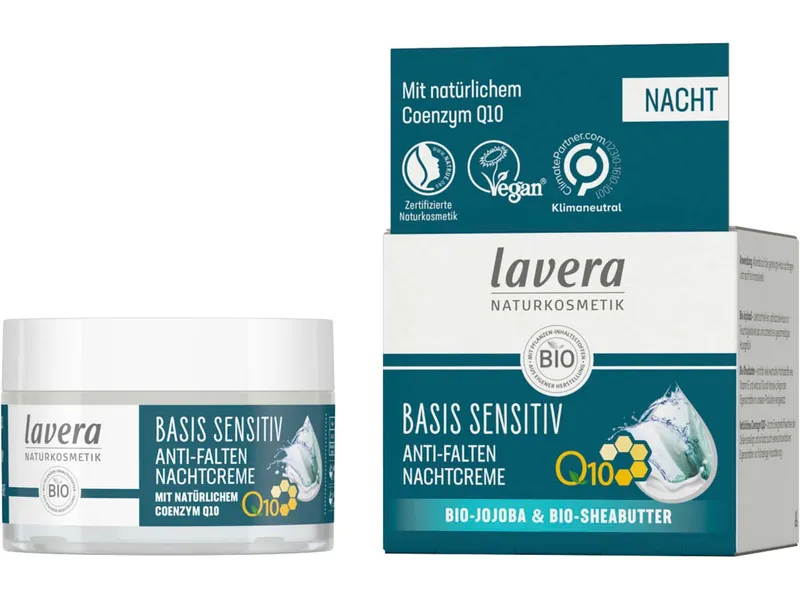 lavera lavera Anti-Falten-Nachtcreme basis sensitiv mit Q10 – Produktbild 1 von 3