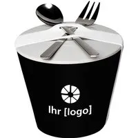 Mahlwerck Mahlwerck Porzellanbecher 'Snack2Go' weiß/schwarz – Produktbild 1 von 1