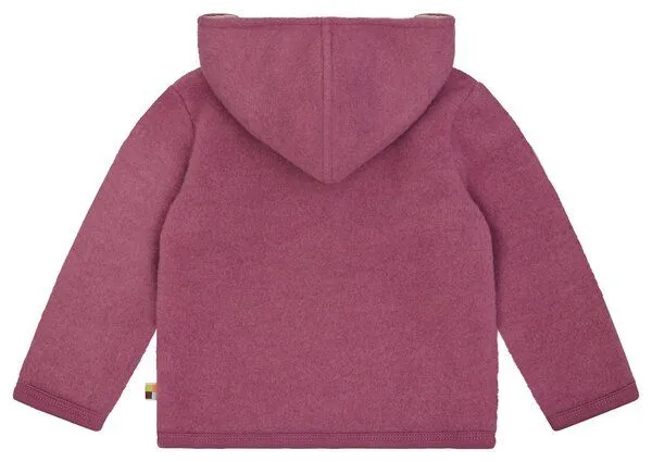loud + proud loud + proud Babys & Kinder Wollfleece-Jacke mit Kapuze, GOTS-zertifiziert, Grape(rosa), – Produktbild 2 von 3