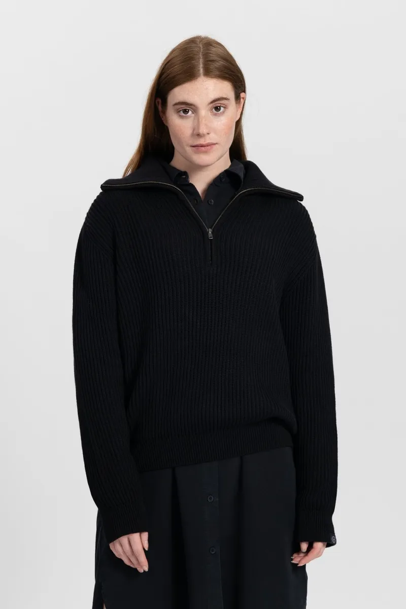 Kuyichi Kuyichi Damen vegan Strickpullover Kayla Tiefschwarz, Schwarz, – Produktbild 2 von 2