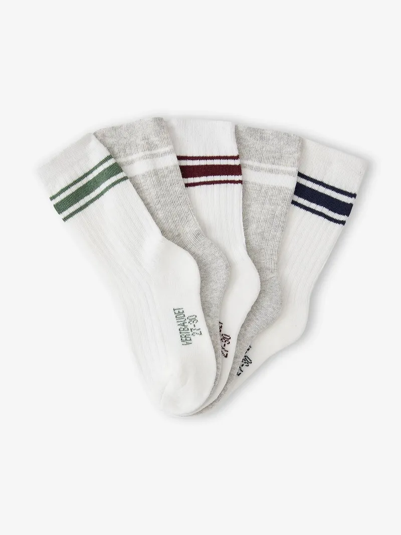 Vertbaudet 5er-Pack Socken Jungen Sport, Wollweiß, – Produktbild 2 von 2