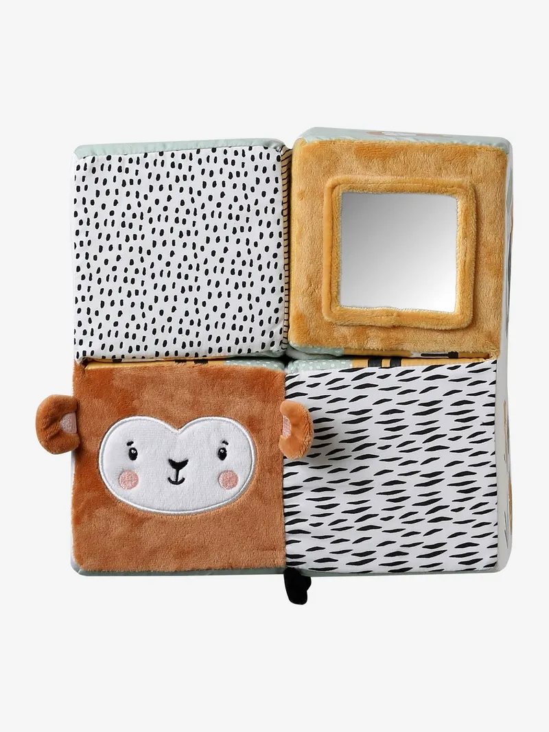 Vertbaudet Baby Activity-Würfel aus Stoff PANDAFREUNDE, Grün, – Produktbild 4 von 4