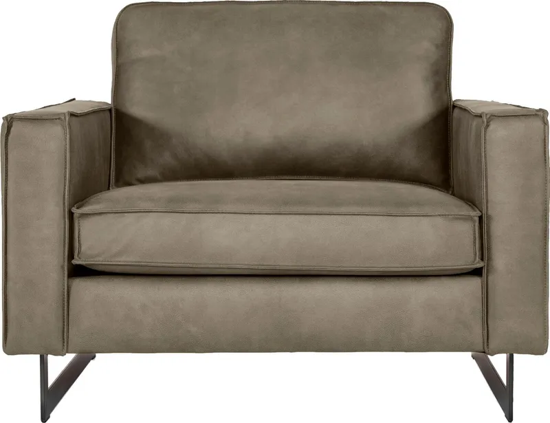 OTTO home Loveseat Pinto 105 cm, Cord, Chenille, Lederoptik, mit Keder, Metallfüßen und auch in Cord Bezug erhältlich, Grau, – Produktbild 1 von 8