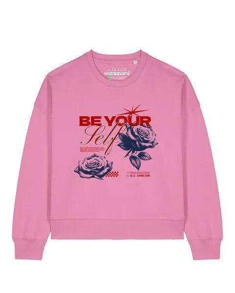 watapparel watapparel Sweatshirt Frauen Be yourself, Bubble pink, – Produktbild 1 von 2