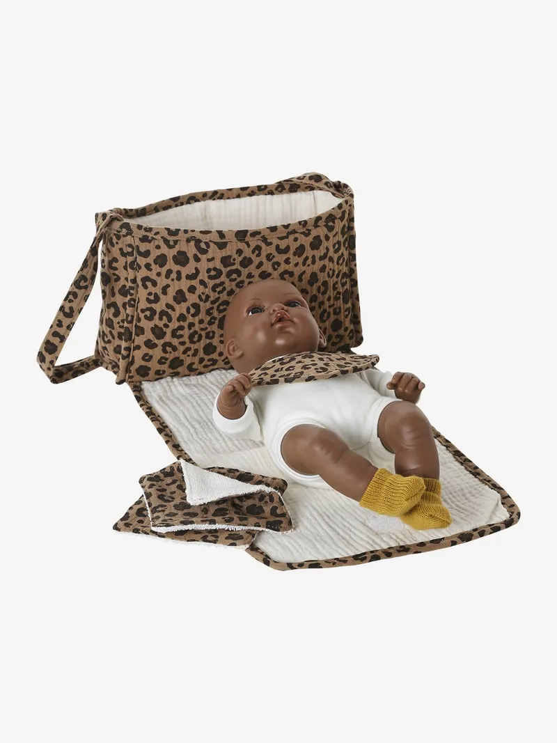 Vertbaudet Puppen-Wickeltasche mit Zubehör VERTBAUDET x ENVIE DE FRAISE Leo-Capsule, Braun, – Produktbild 2 von 4