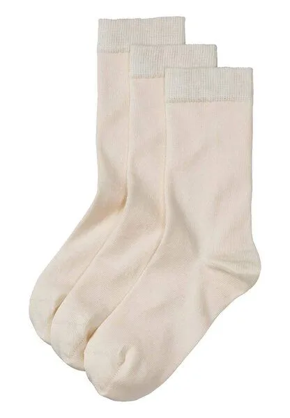 hessnatur hessnatur Damen-Socke im 3er-Pack aus Bio-Baumwolle, Naturweiss, – Produktbild 2 von 2