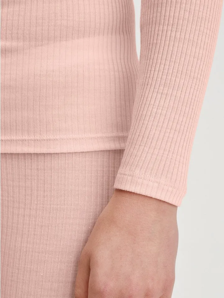 CALIDA CALIDA Longsleeve Silky Wool Joy zarte Spitzen-Details, wärmend, weich, leichter Glanz, Rosa, – Produktbild 5 von 5