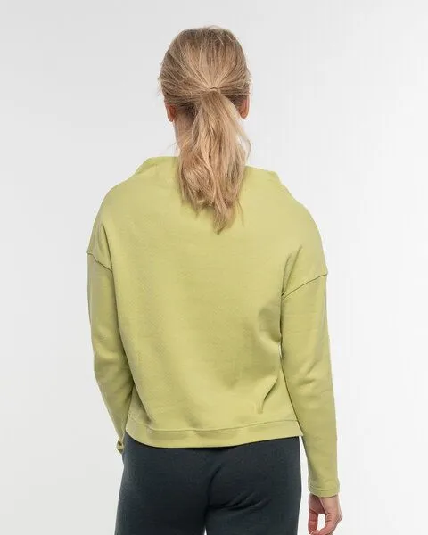 Alma & Lovis Alma & Lovis Sweater mit Wasserfall-Ausschnitt aus Organic Cotton | Gentle Cascade, Leek (grün), – Produktbild 3 von 3