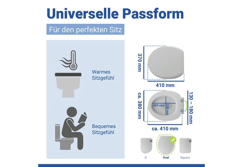 Wenko Wenko WC-Sitz Modell Aldeno, aus MDF mit Edelstahl-Befestigung, spülkastengeeignet, Goldfarben, – Produktbild 5 von 5