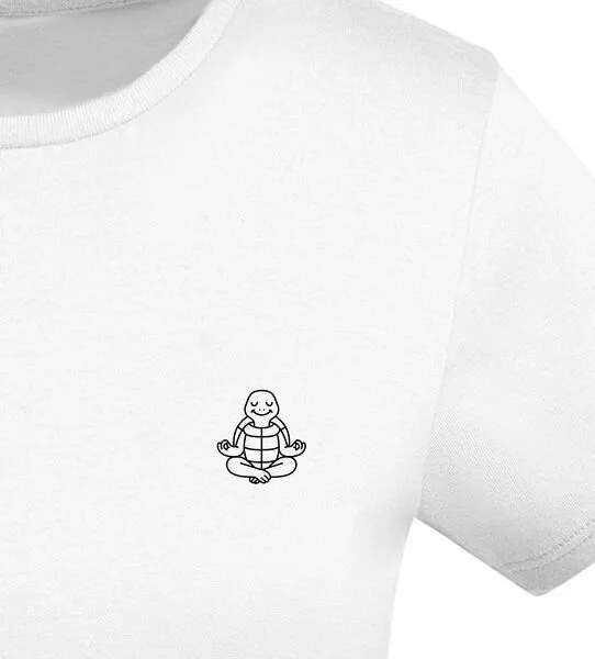 vis wear vis wear Schildkröte im Yoga Flow - Damen Organic Shirt, Weiss, – Produktbild 2 von 4