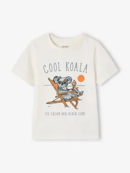 Vertbaudet Jungen T-Shirt mit verspielten Tiermotiven vanille – Produktbild 1 von 1