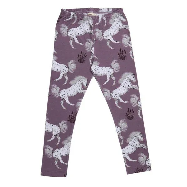 Walkiddy Leggings Lila Pferde-Allover Bio-Baumwolle GOTS – Walkiddy – Produktbild 1 von 1