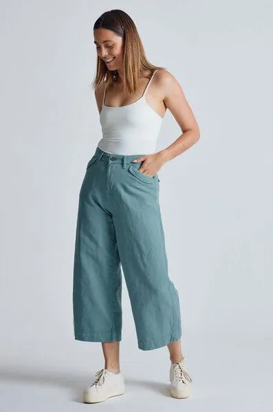 Flax and Loom Flax and Loom Leinen Culotte Betty, Retro blue, – Produktbild 4 von 6