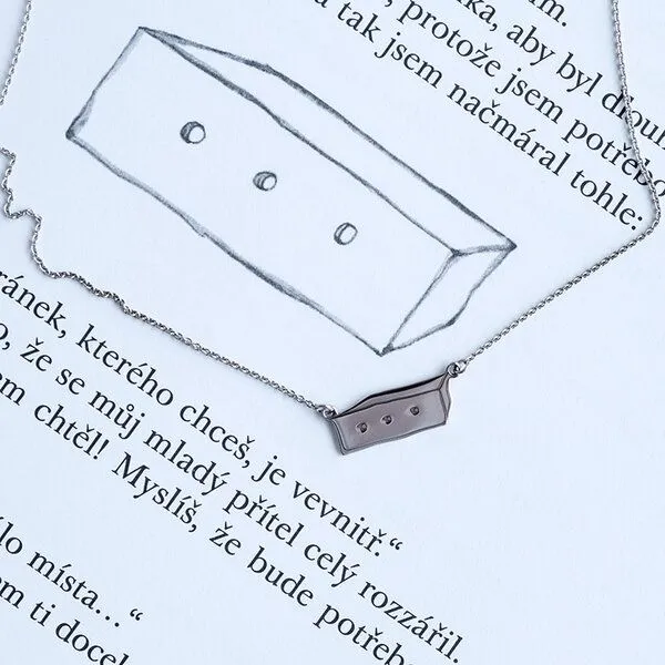 Eppi Eppi Kette aus Silber mit einem Kasten Der Kleine Prinz, Gelb, – Produktbild 4 von 4