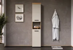 trendteam Hochschrank Badhochschrank Evoke Oak Melamin & Kaschmir B/H/T: 36 / 184 / 31 cm – Produktbild 1 von 1
