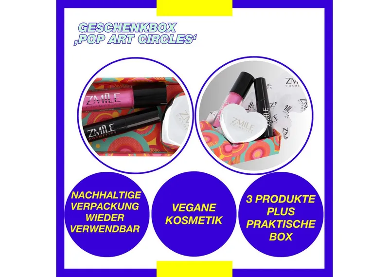 ZMILE COSMETICS Schmink-Set Pop Art Circles - vegane Kosmetik, 3-tlg. – Produktbild 2 von 4