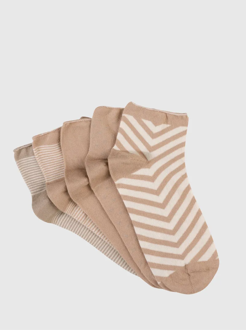 wäschepur Damen-Sneakersocken, Camel-gemustert, – Produktbild 2 von 3
