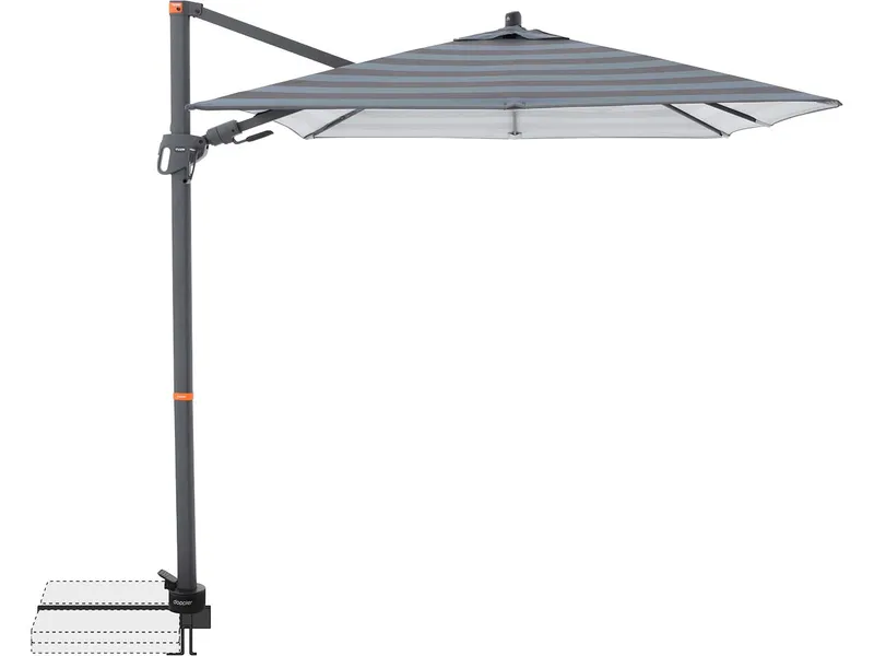 Doppler doppler Pendelschirm "myZone AX" 210 x 210 cm, Blockstreifen anthrazit – Produktbild 1 von 1