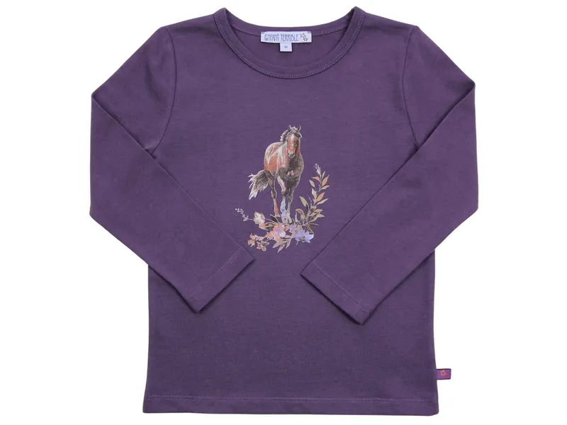 Enfant Terrible Enfant Terrible Kinder Langarmshirt mit Pferdedruck Bio-Baumwolle plum, Lila, – Produktbild 1 von 1