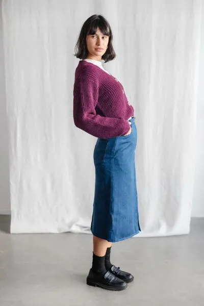Jyoti - Fair Works Jyoti - Fair Works Bio-Baumwolldenim Rock Aleena, Denim, – Produktbild 2 von 4