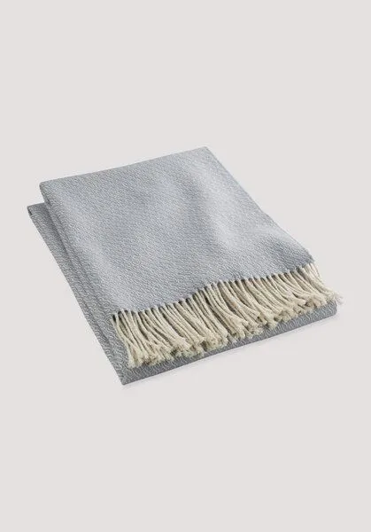 hessnatur hessnatur Mix Plaid LIA aus Bio-Baumwolle mit Bio-Lambswool, Graublau, – Produktbild 3 von 3