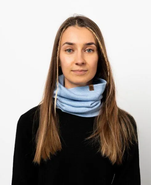 Kopyto Kopyto OPOS – Multifunktionaler Merino-Schlauchkragen aus 100% RWS-Wolle, Hellblau, – Produktbild 1 von 5