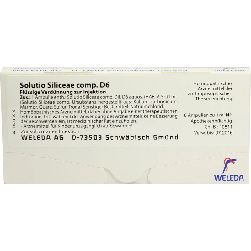 Weleda WELEDA SOLUTIO SILICEAE comp.D 6 Ampullen 8X1 ml Ampullen – Produktbild 1 von 1