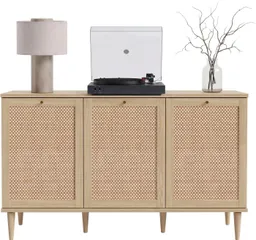 OTTO home Sideboard ELLIAN mit Wiener Geflechtoptik, 3 Türen, Boho Stil, Vintage, Holzfüße, Metallgriffe, Made in EU, viel Stauraum, FSC® zertifiziert – Produktbild 1 von 1