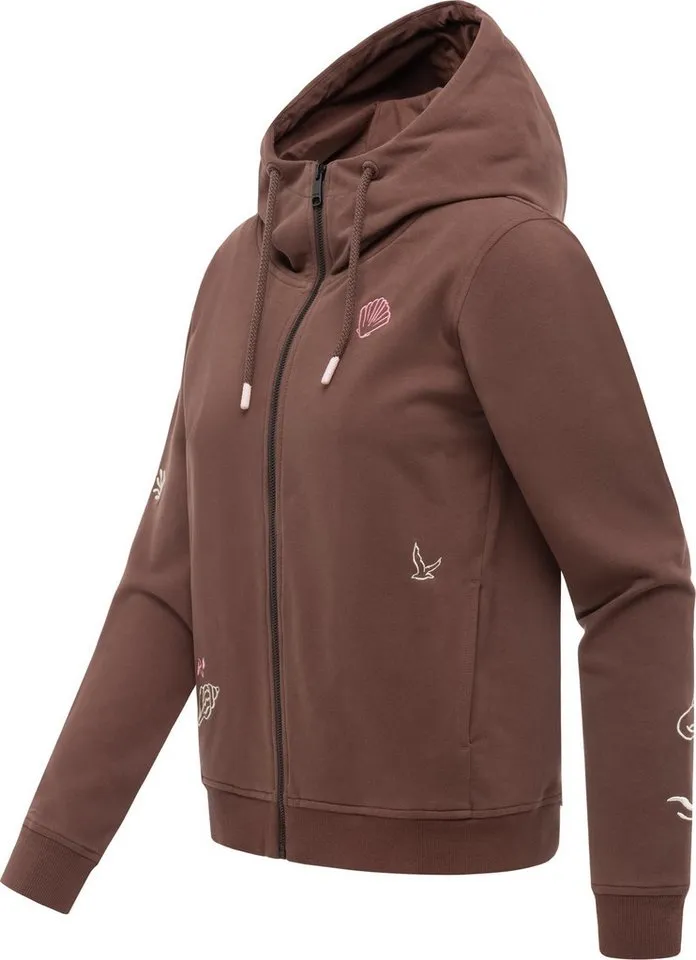 ragwear ragwear Sweatjacke Parya Embro Damen Zipper mit Stickereien, Braun, – Produktbild 3 von 3