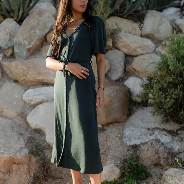 NORDLICHT NORDLICHT Jersey Kleid Anouk aus 100% Tencel, Grün, – Produktbild 3 von 4