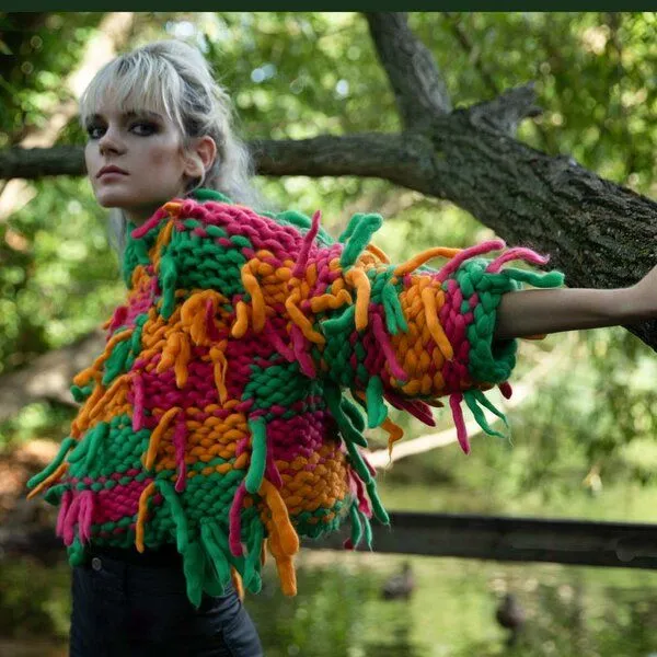PANAPUFA PANAPUFA 100% MERINO Strickjacke aus Merinowolle LAS VEGAS, Mehrfarbig, – Produktbild 1 von 8