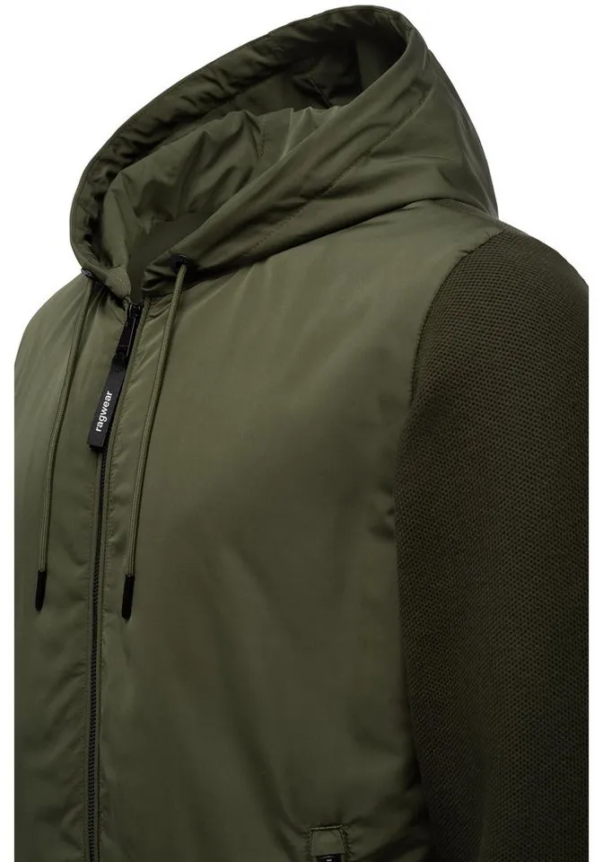 ragwear ragwear Outdoorjacke Ronel Leichte Herren Jacke mit weichen Strickärmeln, Grün, – Produktbild 5 von 5