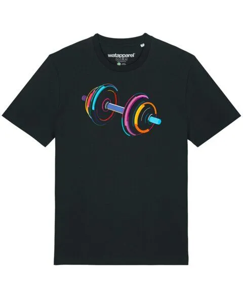 watapparel watapparel T-Shirt Unisex 80s Hantel, Black, – Produktbild 1 von 3