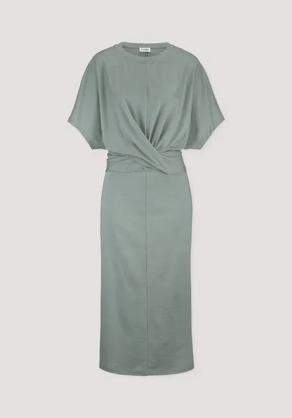 hessnatur hessnatur Jersey Kleid Midi Oversize aus reiner Bio-Baumwolle, Mattgrün, – Produktbild 4 von 4