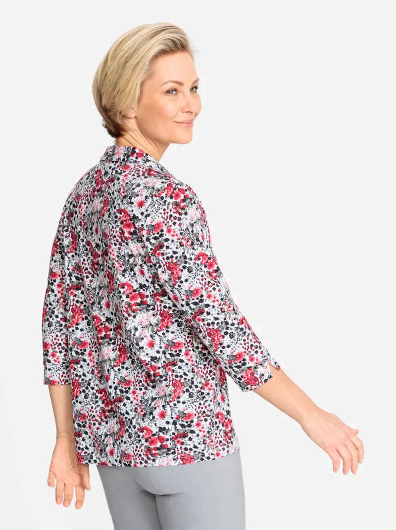 Witt Poloshirt rot-ecru-bedruckt, Rot-ecru-bedruckt, – Produktbild 2 von 2