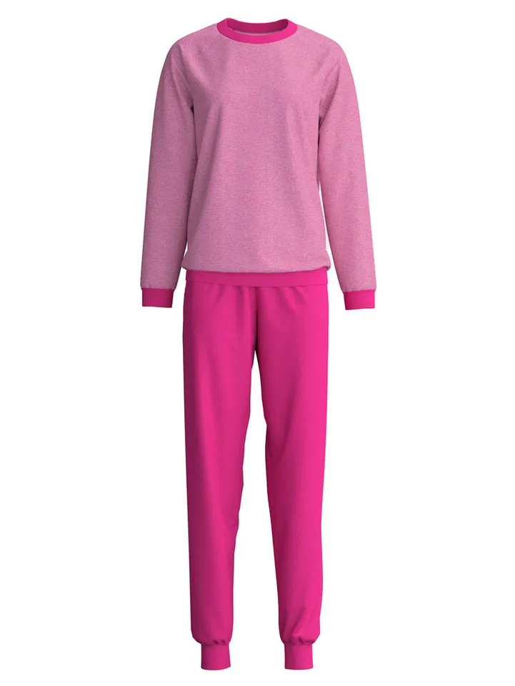 CALIDA CALIDA Schlafanzug Soft Dreams (2 tlg) mit Bündchen, Rundhalsausschnitt, langen Ärmeln, Rot, – Produktbild 2 von 5