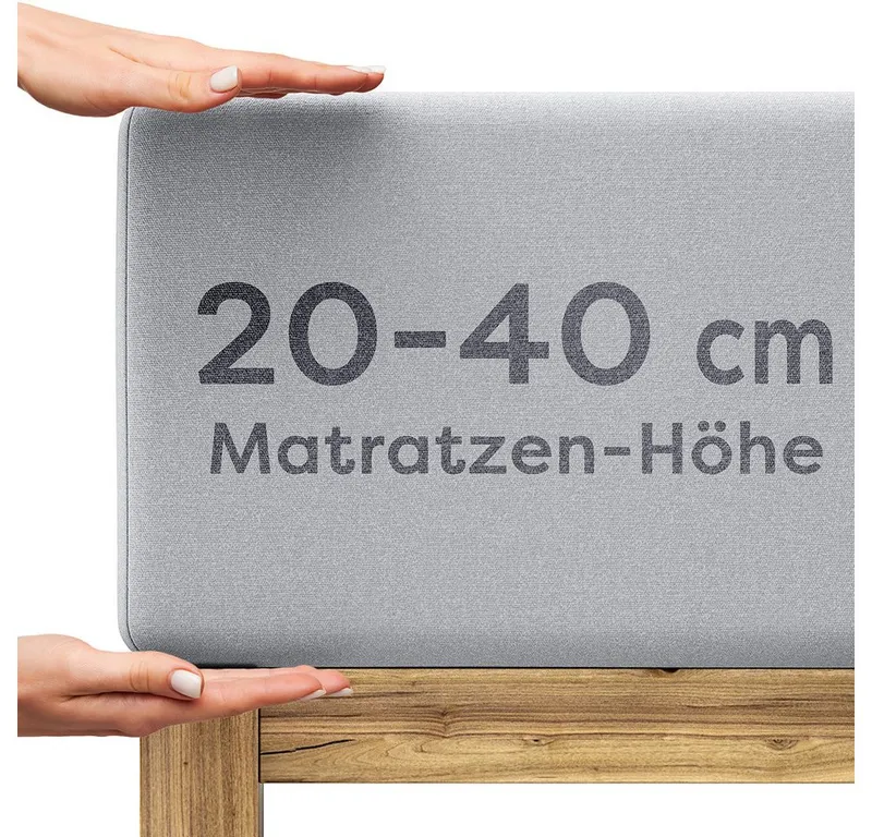 Wolkenfeld Spannbettlaken Boxspringbett Bettlaken - Spannbetttuch für Matratzen bis 40cm, Jersey, Gummizug: rundum, (1 Stück), Elastisch & Rutschfest: 90x200, 140x200, 160x200, 180x200 & Übergrößen, Grau, – Produktbild 6 von 7